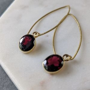 NWT Baizaar Garnet Threader Earrings